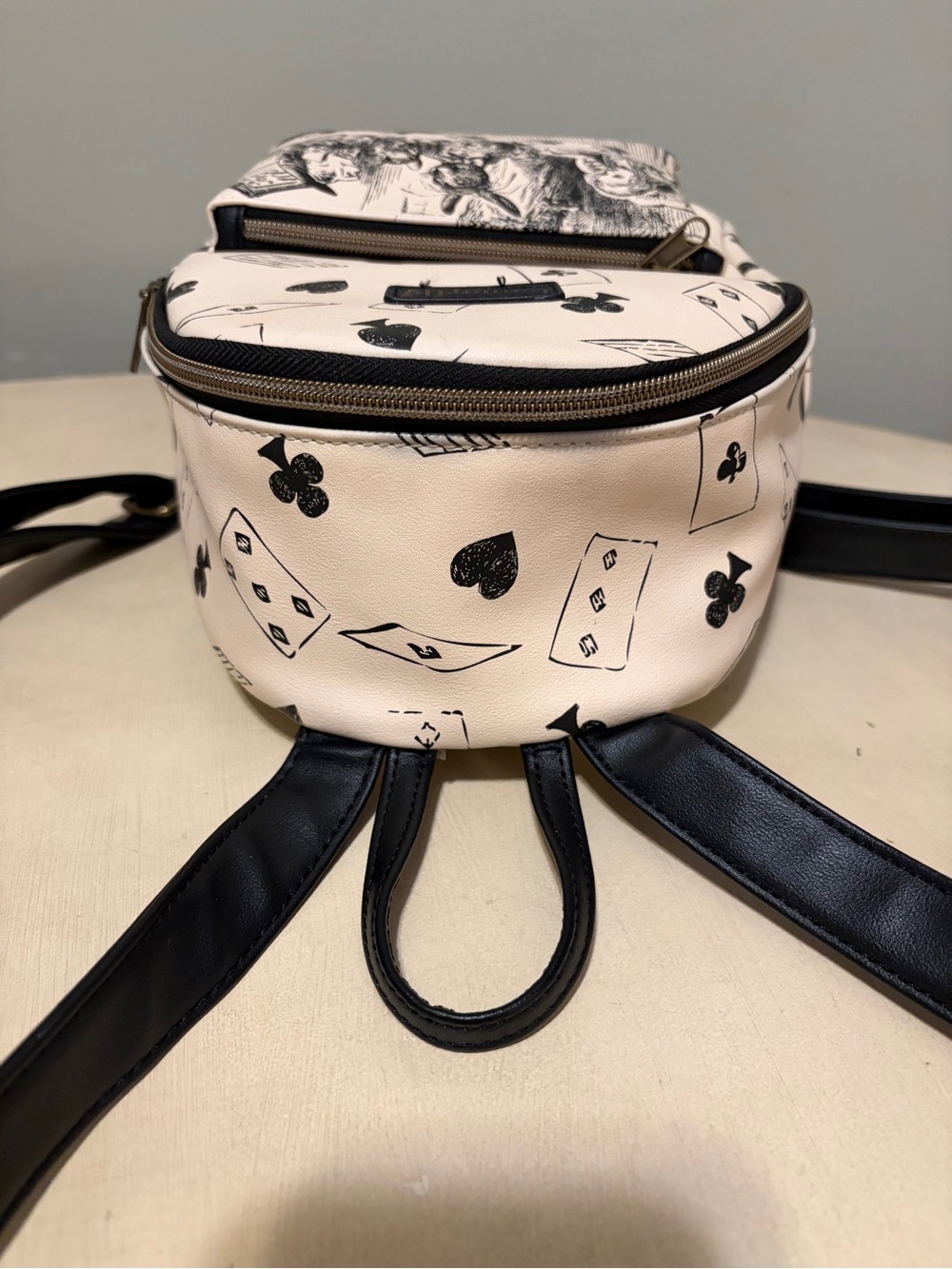 Loungefly Cream & Black Alice Tea Party Mini Backpack Rare LNWOT - Picture 13 of 16
